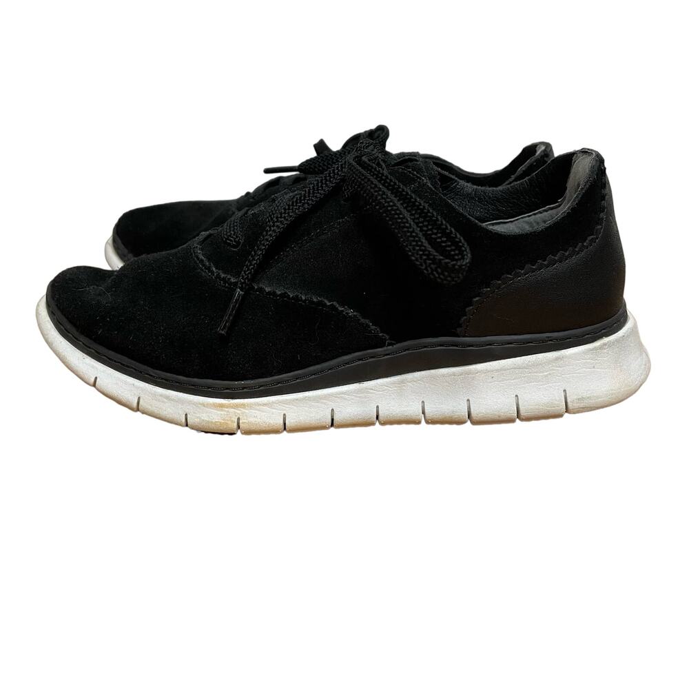 Vionic Black Taylor Sneakers 5 Womens Lace Up Athletic Suede Casual